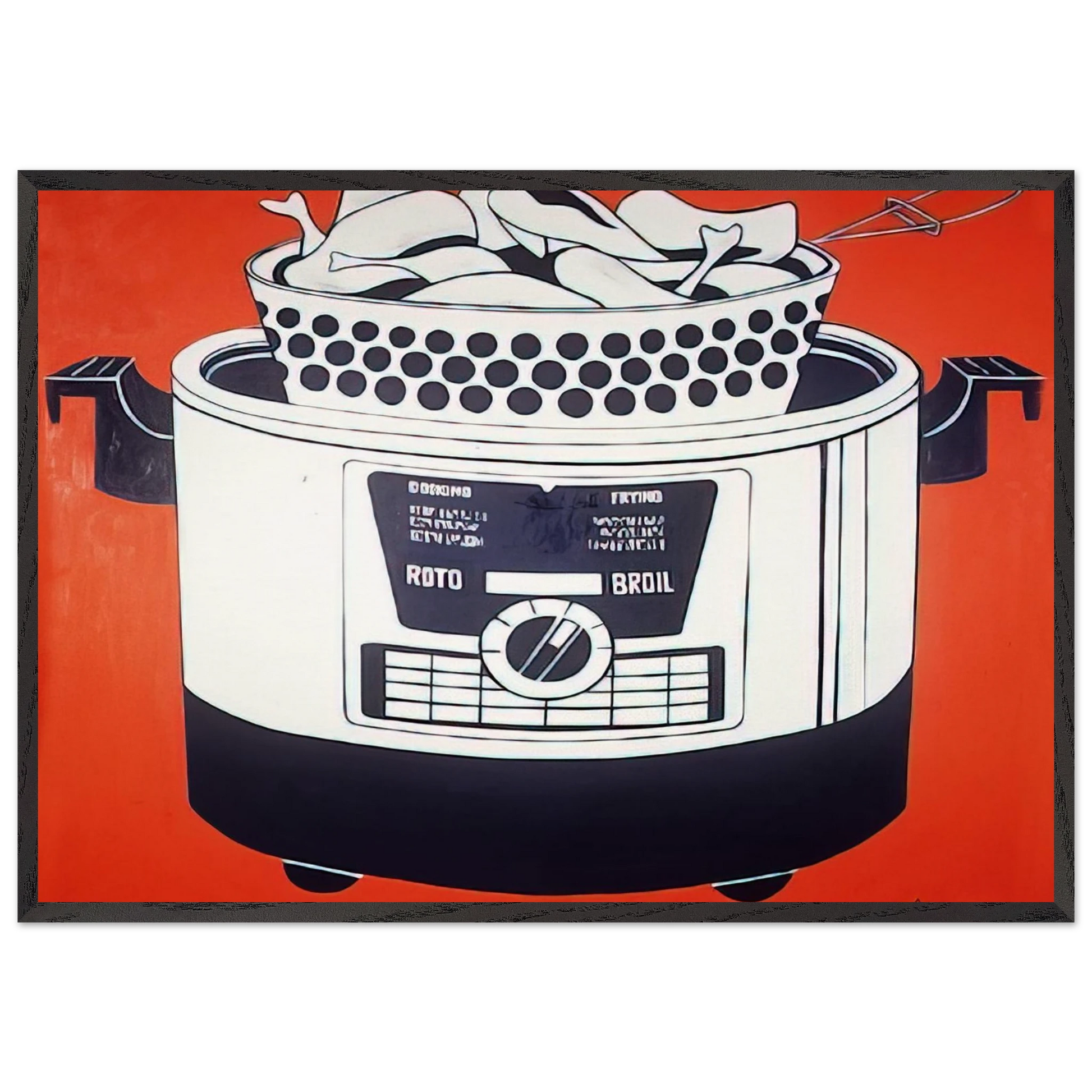 ROTO BROIL 1961 - Roy Lichtenstein Framed Art Print – Black Wooden Frame - Default Title - -Framed Art Print