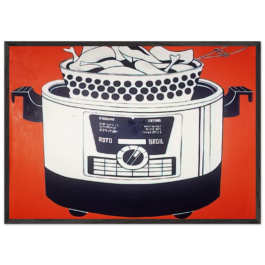 ROTO BROIL 1961 - Roy Lichtenstein Framed Art Print – Black Wooden Frame - Default Title - -Framed Art Print