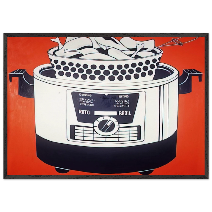 ROTO BROIL 1961 - Roy Lichtenstein 70x100 cm / 28x40 inches Framed Art Print – Black Wooden Frame