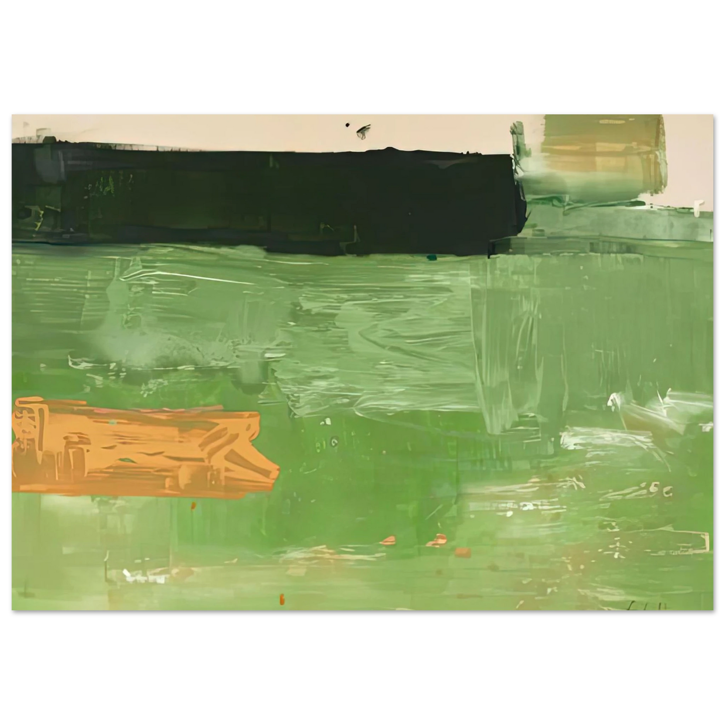 Helen Frankenthaler - Mediterranean, 1981- Wall Art - 21x29.7 cm / 8x12" - Premium Wooden Framed Poster With Fine Art Paper - Black frame