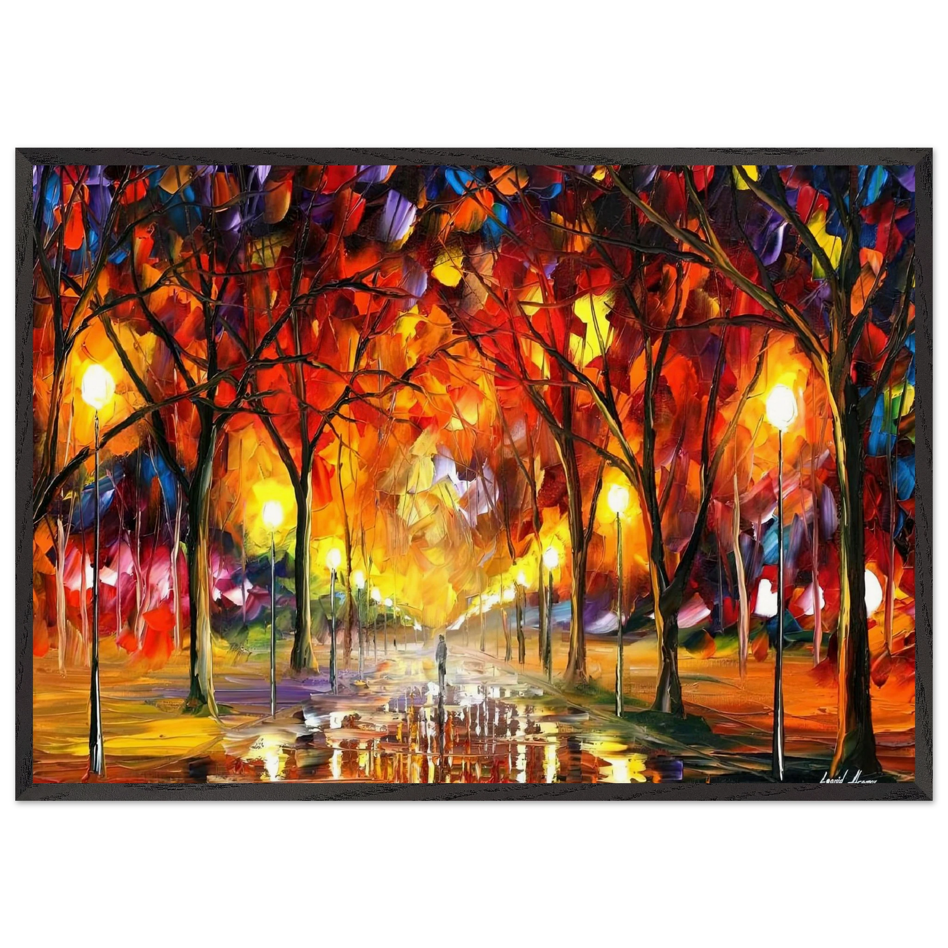 Leonid Afremov N11 - Leonid Afremov Framed Art Print – Black Wooden Frame - Default Title - -Framed Art Print