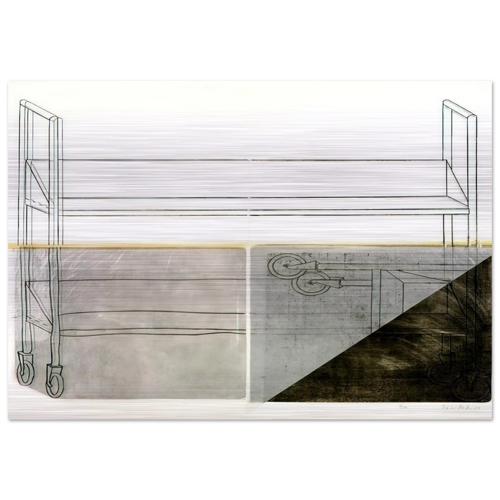 Large Trolley - 1972 - Dieter Roth Brushed Aluminum Print - 70x100 cm / 28x40 inches | Dieter Roth Aluminum Print | Dieter Roth Prints