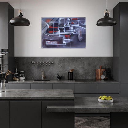 Night Subway - 1948 - Jimmy Ernst Acrylic Print - 70x100 cm / 28x40″ inches | Jimmy Ernst Wall Art | Jimmy Ernst Prints