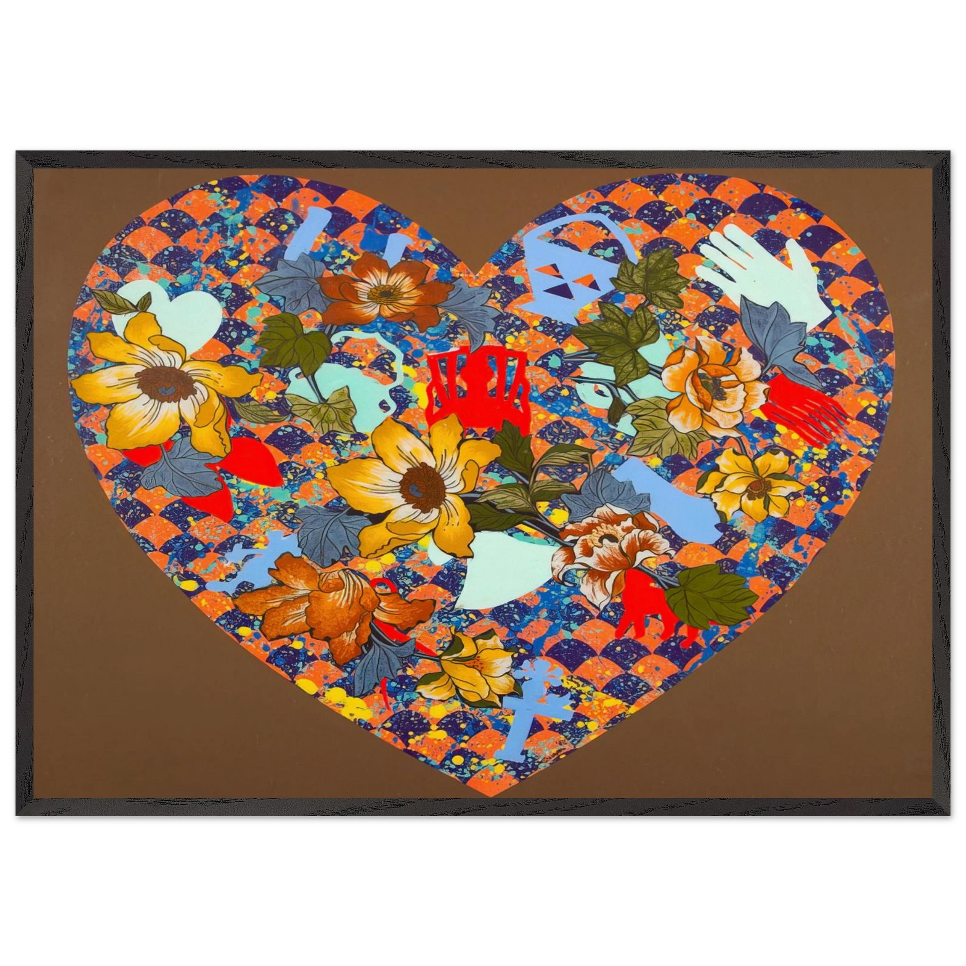 Our Stenciled Heart - 2008 - Miriam Schapiro Framed Art Print – Black Wooden Frame - Default Title - -Framed Art Print