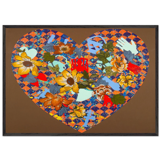 Our Stenciled Heart - 2008 - Miriam Schapiro Framed Art Print – Black Wooden Frame - Default Title - -Framed Art Print