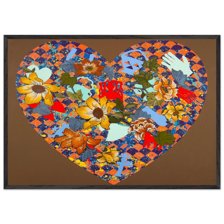 Our Stenciled Heart - 2008 - Miriam Schapiro 70x100 cm / 28x40 inches Framed Art Print – Black Wooden Frame
