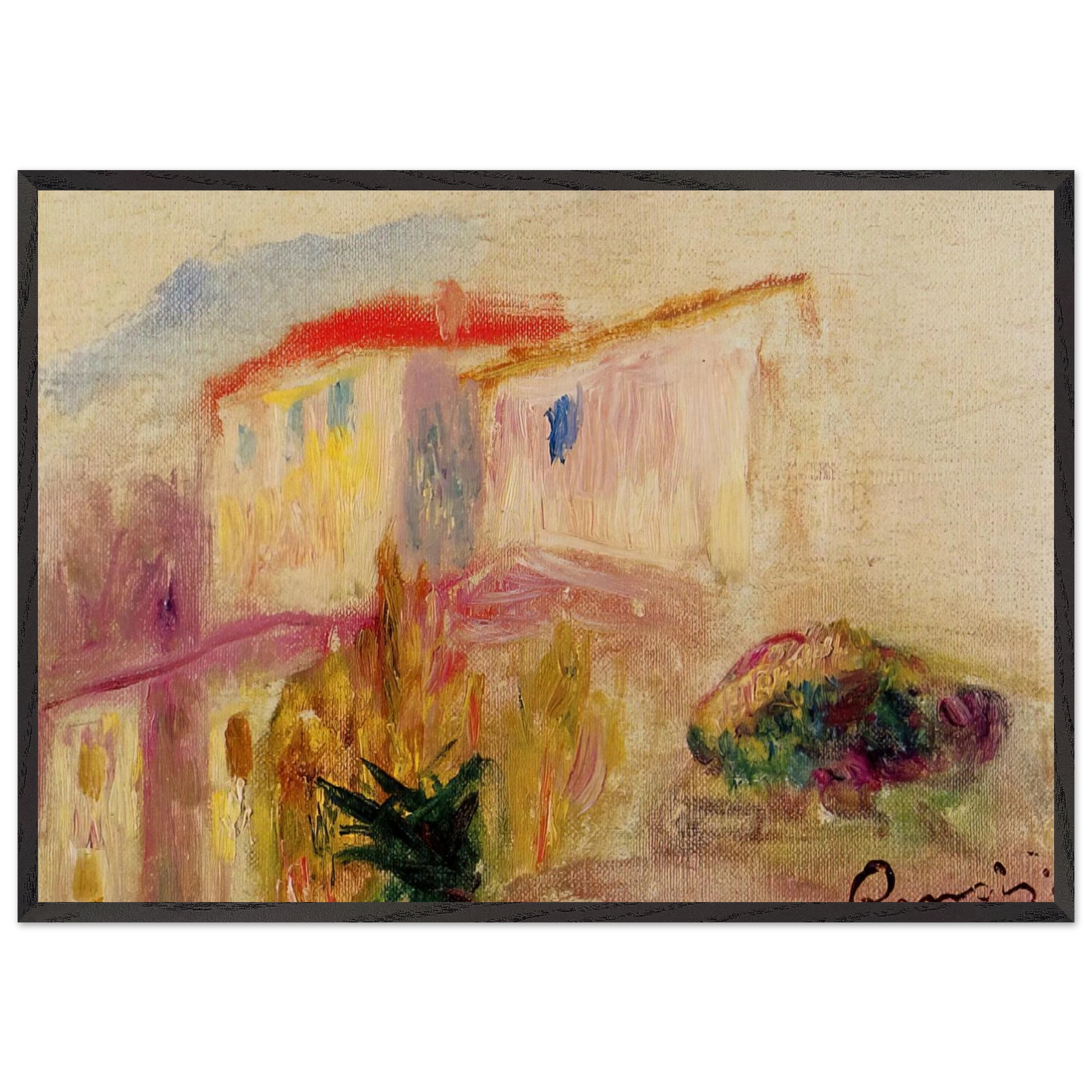 Le Poste at Cagnes study - Pierre-Auguste Renoir Framed Art Print – Black Wooden Frame - Default Title - -Framed Art Print