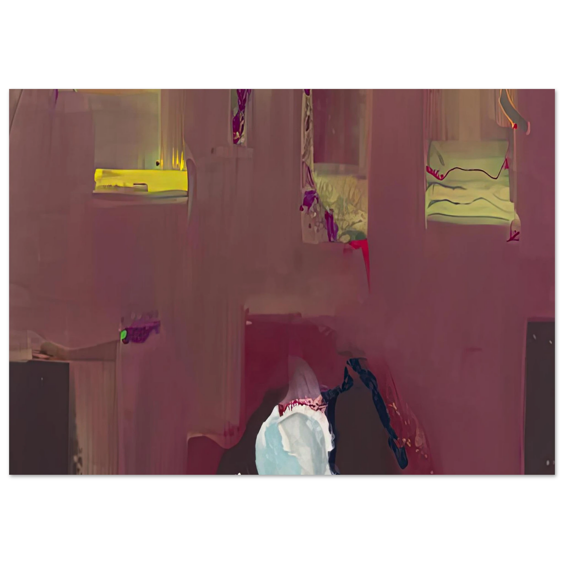 Helen Frankenthaler - Yin Yang, 1990- Wall Art - 21x29.7 cm / 8x12" - Premium Wooden Framed Poster With Fine Art Paper - Black frame