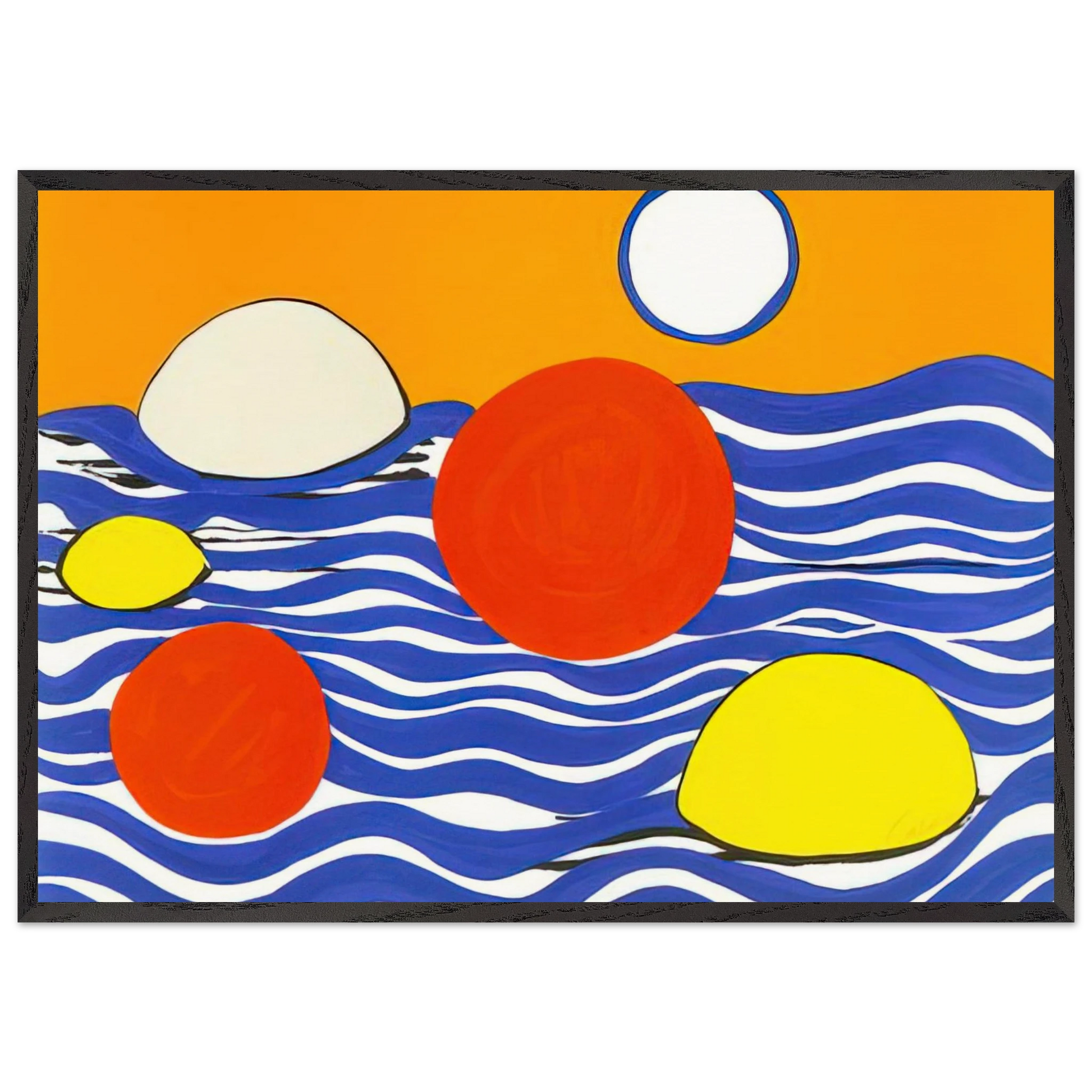 WAVES 1973 - Alexander Calder Framed Art Print – Black Wooden Frame - Default Title - -Framed Art Print