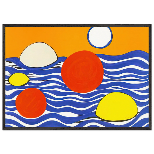 WAVES 1973 - Alexander Calder Framed Art Print – Black Wooden Frame - Default Title - -Framed Art Print