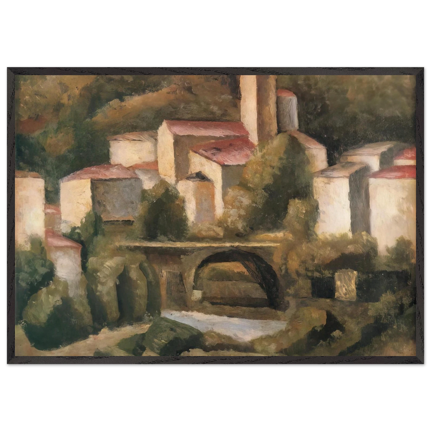 SAN GIACOMO DI VARALLO 1924 - Carlo Carra Framed Art Print – Black Wooden Frame - Default Title - -Framed Art Print