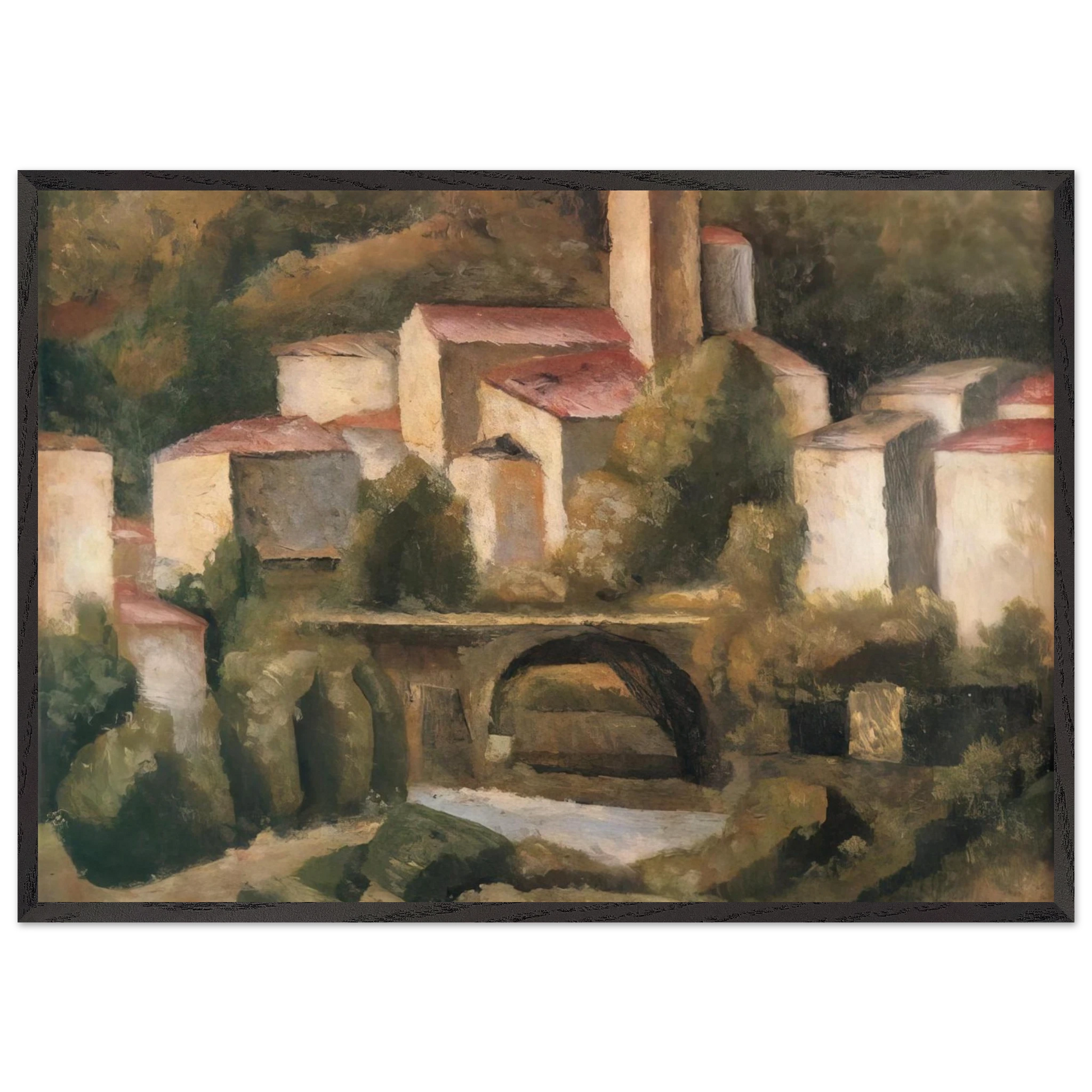 SAN GIACOMO DI VARALLO 1924 - Carlo Carra Framed Art Print – Black Wooden Frame - Default Title - -Framed Art Print