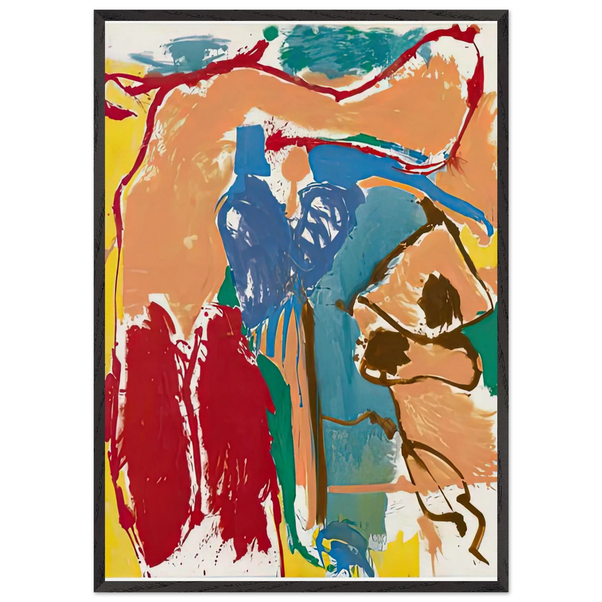 Mediterranean Thoughts 1960- - Helen Frankenthaler Framed Art Print – Black Wooden Frame - Default Title - -Framed Art Print