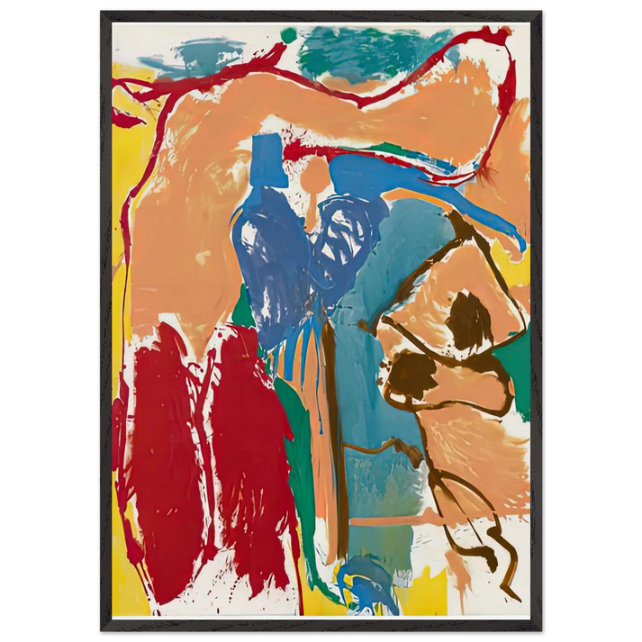 Mediterranean Thoughts 1960- - Helen Frankenthaler 70x100 cm / 28x40 inches Framed Art Print – Black Wooden Frame