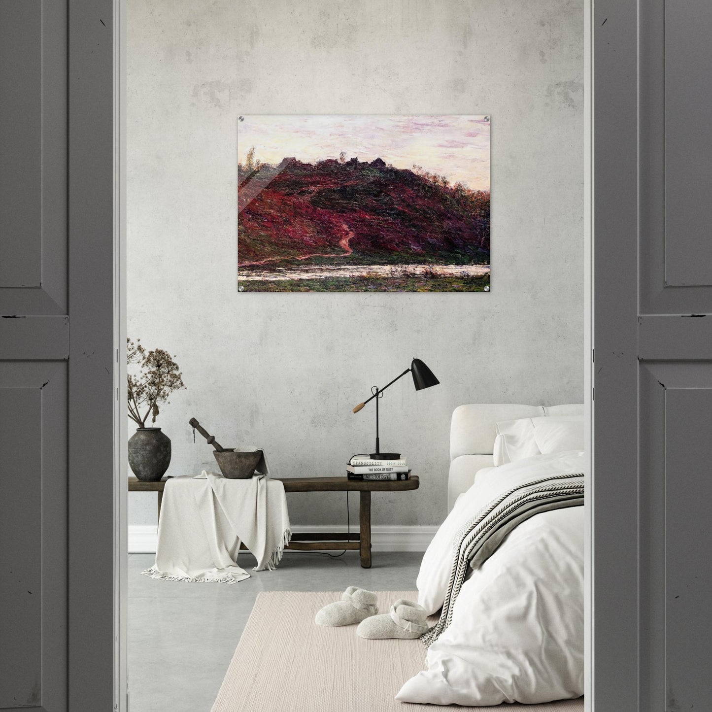 The Village of La Coche-Blond, Evening - claude monet Acrylic Print - 70x100 cm / 28x40″ inches
