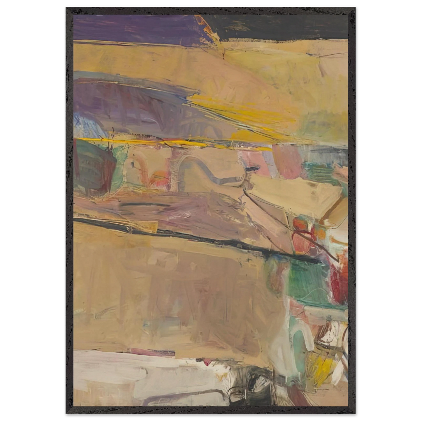 Berkeley 54 - Richard Diebenkorn Framed Art Print – Black Wooden Frame - Default Title - -Framed Art Print