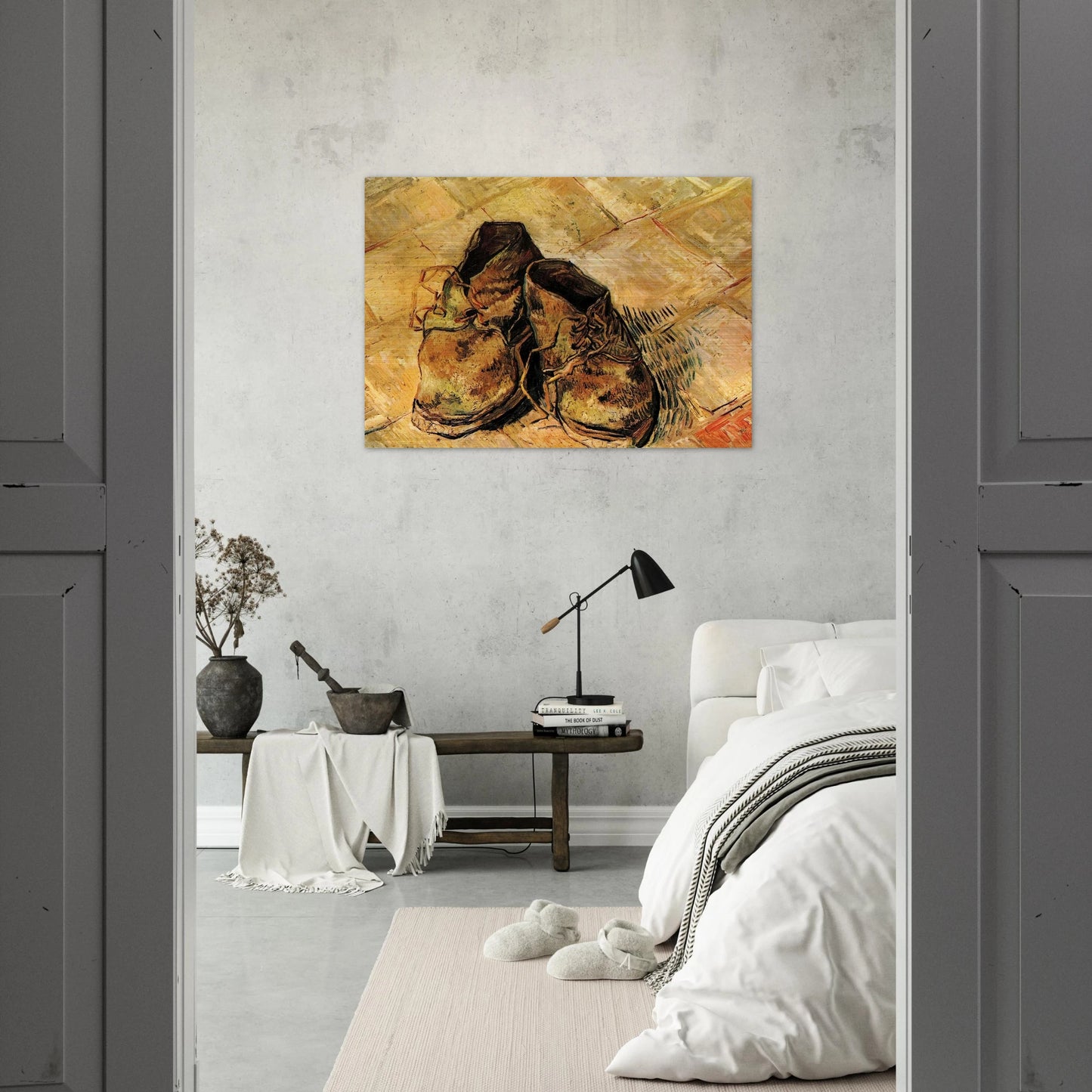 A Pair of Shoes - Vincent van Gogh Brushed Aluminum Print - 70x100 cm / 28x40 inches | Vincent van Gogh Aluminum Print | Vincent van Gogh Prints