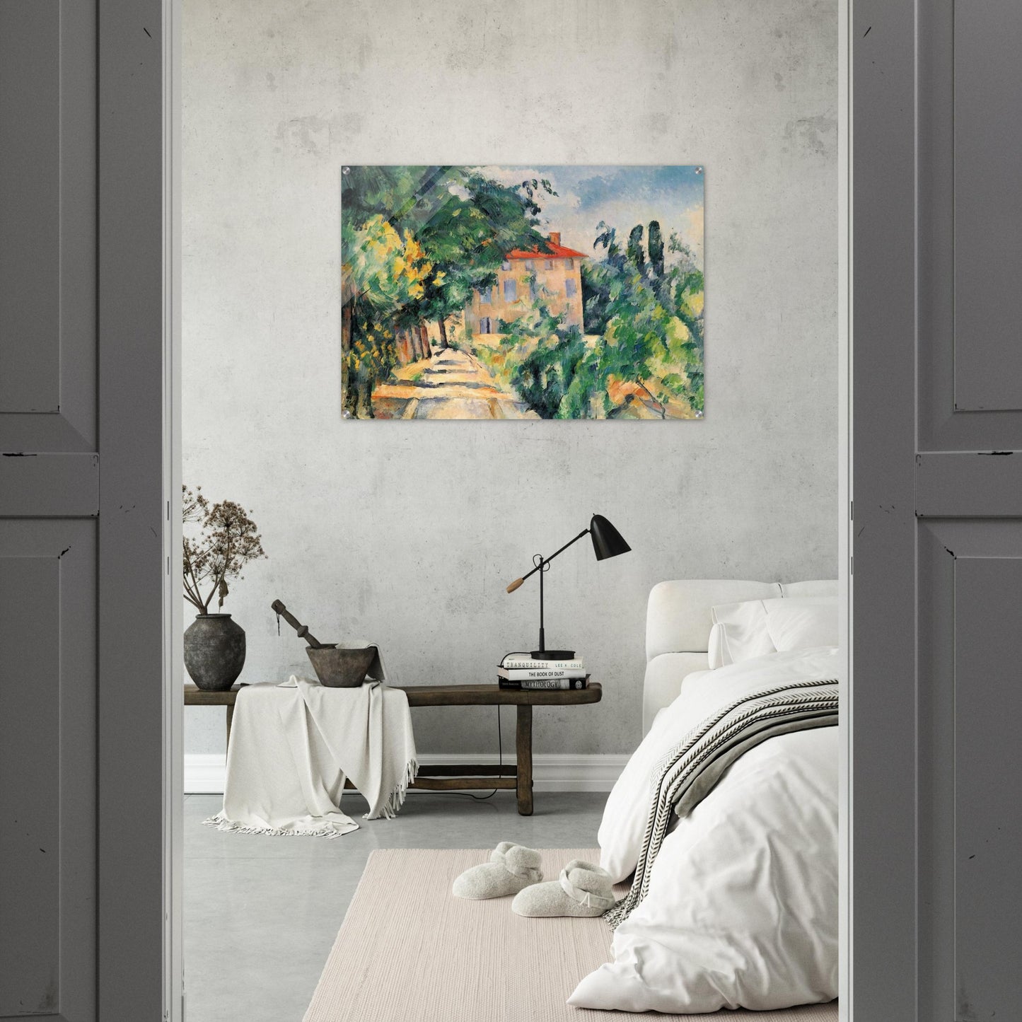 House with Red Roof - Paul Cézanne Acrylic Print - 70x100 cm / 28x40″ inches