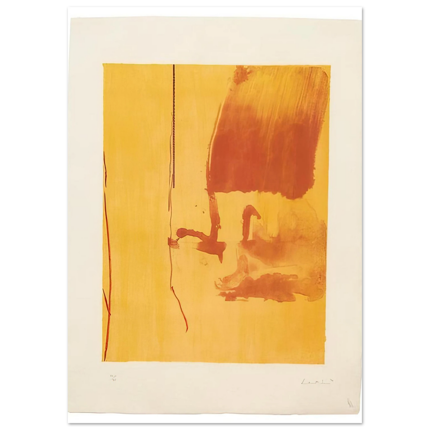 Helen Frankenthaler - Harvest - 1976 Wall art - 70x100 cm / 28x40 inches - Premium Wooden Framed Poster With Fine Art Paper - White frame