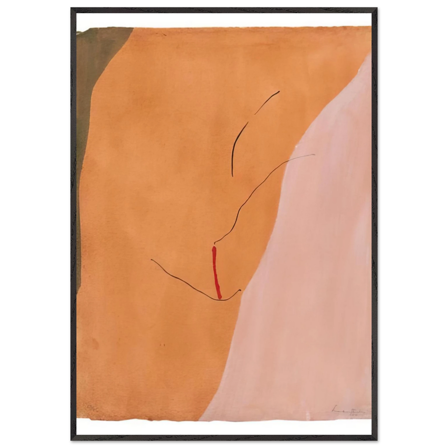 Helen Frankenthaler - Sanguine Mood - 1971 Wall art - 60x80 cm / 24x32 inches - Premium Wooden Framed Poster With Fine Art Paper - Black frame