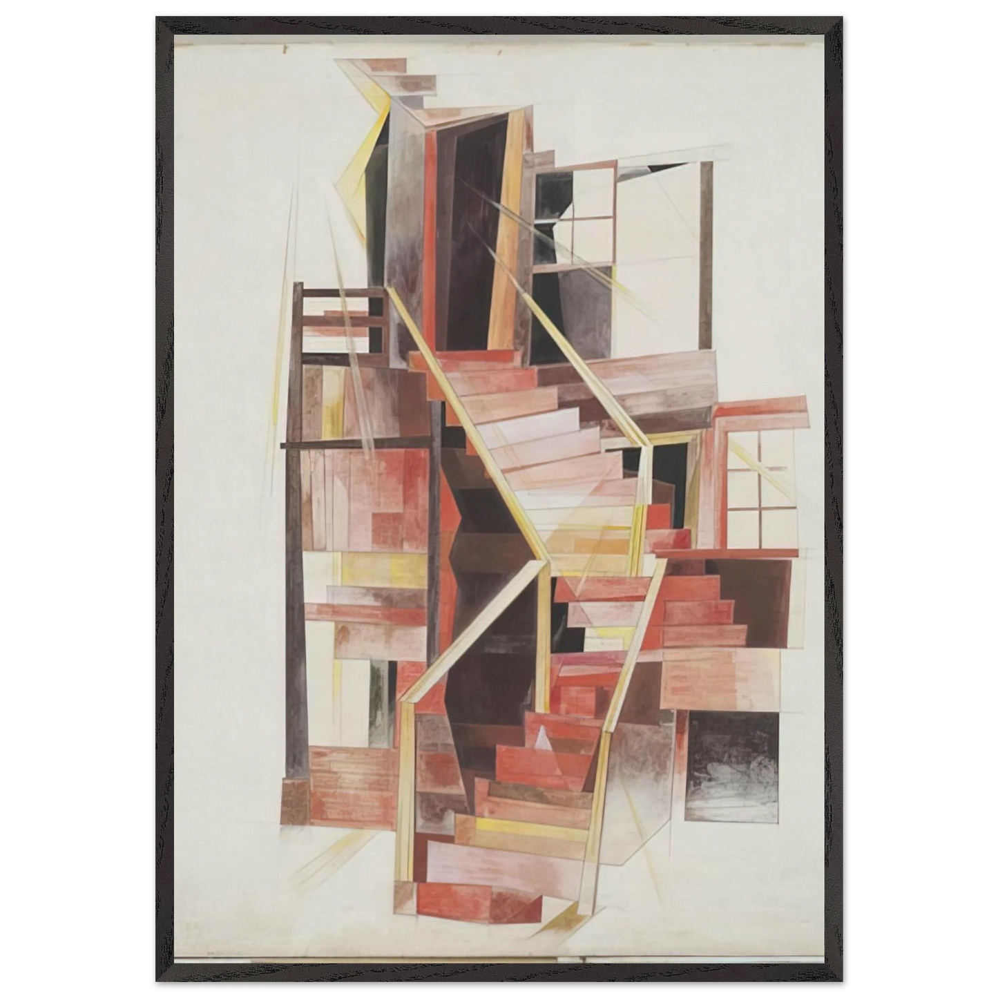 Stairs Provincetown - 1920 - Charles Demuth Framed Art Print – Black Wooden Frame - Default Title - -Framed Art Print