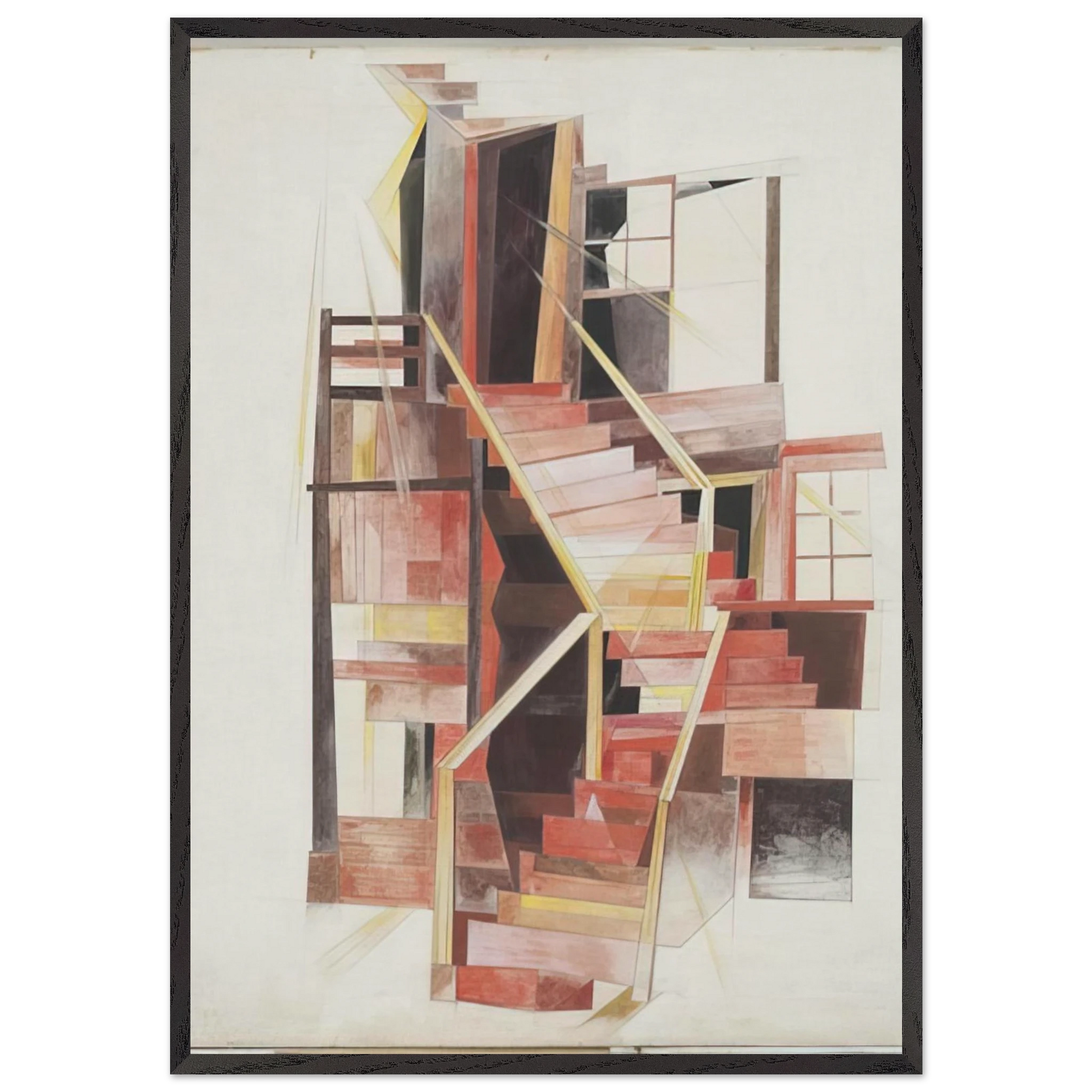 Stairs Provincetown - 1920 - Charles Demuth Framed Art Print – Black Wooden Frame - Default Title - -Framed Art Print