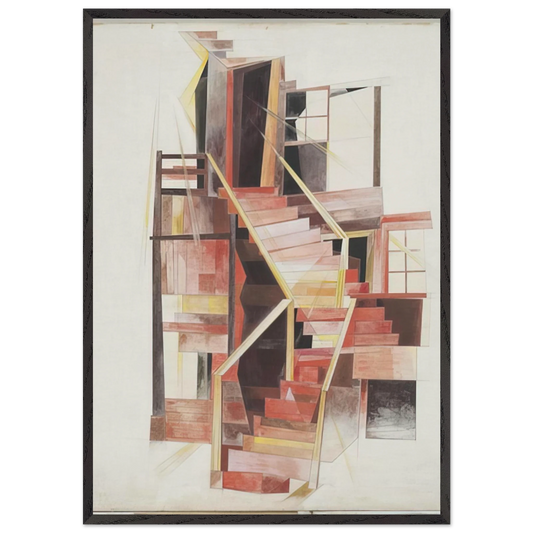 Stairs Provincetown - 1920 - Charles Demuth Framed Art Print – Black Wooden Frame - Default Title - -Framed Art Print