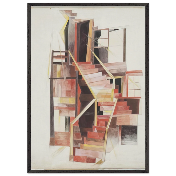 Stairs Provincetown - 1920 - Charles Demuth 70x100 cm / 28x40 inches Framed Art Print – Black Wooden Frame