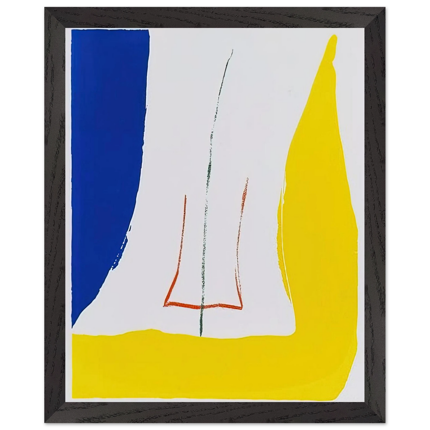 Helen Frankenthaler - Sun Corner - 1968 Wall art - 50x70 cm / 20x28 inches - Premium Wooden Framed Poster With Fine Art Paper - White frame