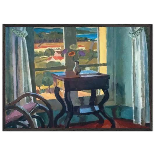 INTERIOR WITH A TABLE 1921 - Vanessa Bell Framed Art Print – Black Wooden Frame - Default Title - -Framed Art Print