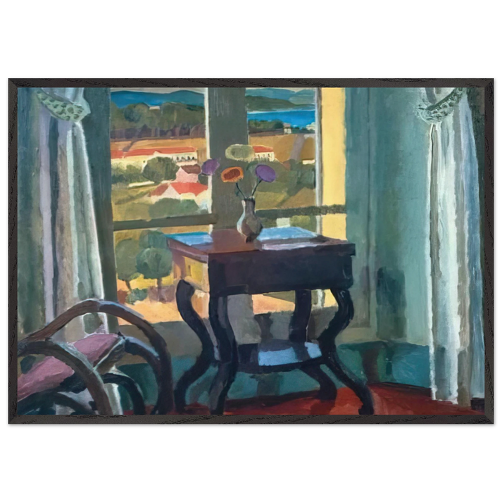 INTERIOR WITH A TABLE 1921 - Vanessa Bell 70x100 cm / 28x40 inches Framed Art Print – Black Wooden Frame