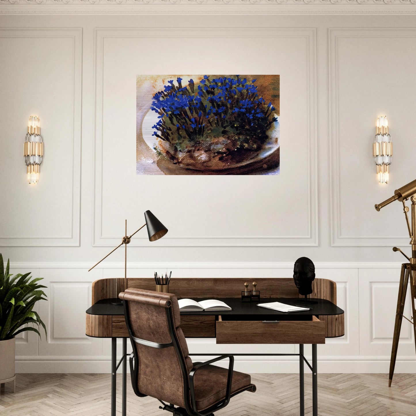 Blue Gentians - John Singer Sargent Brushed Aluminum Print - 70x100 cm / 28x40 inches | John Singer Sargent Aluminum Print | John Singer Sargent Prints