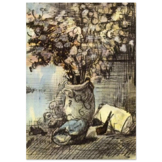 Honesty in a Vase - Vincent van Gogh Brushed Aluminum Print - 70x100 cm / 28x40 inches | Vincent van Gogh Aluminum Print | Vincent van Gogh Prints