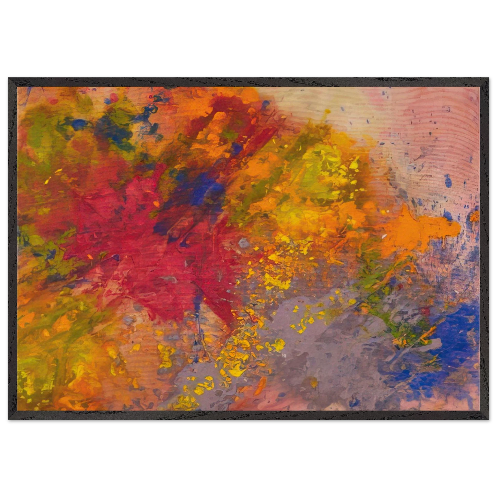 Red Linger - Sam Gilliam Framed Art Print – Black Wooden Frame - Default Title - -Framed Art Print