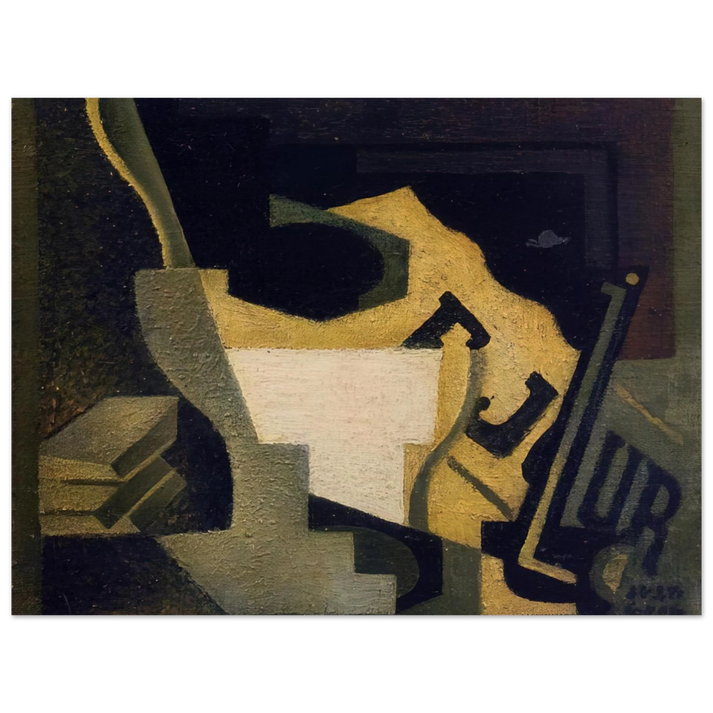 Juan Gris - STILL LIFE WITH NEWSPAPER 1918  75x100 cm / 30x40inches Fine Art Poster