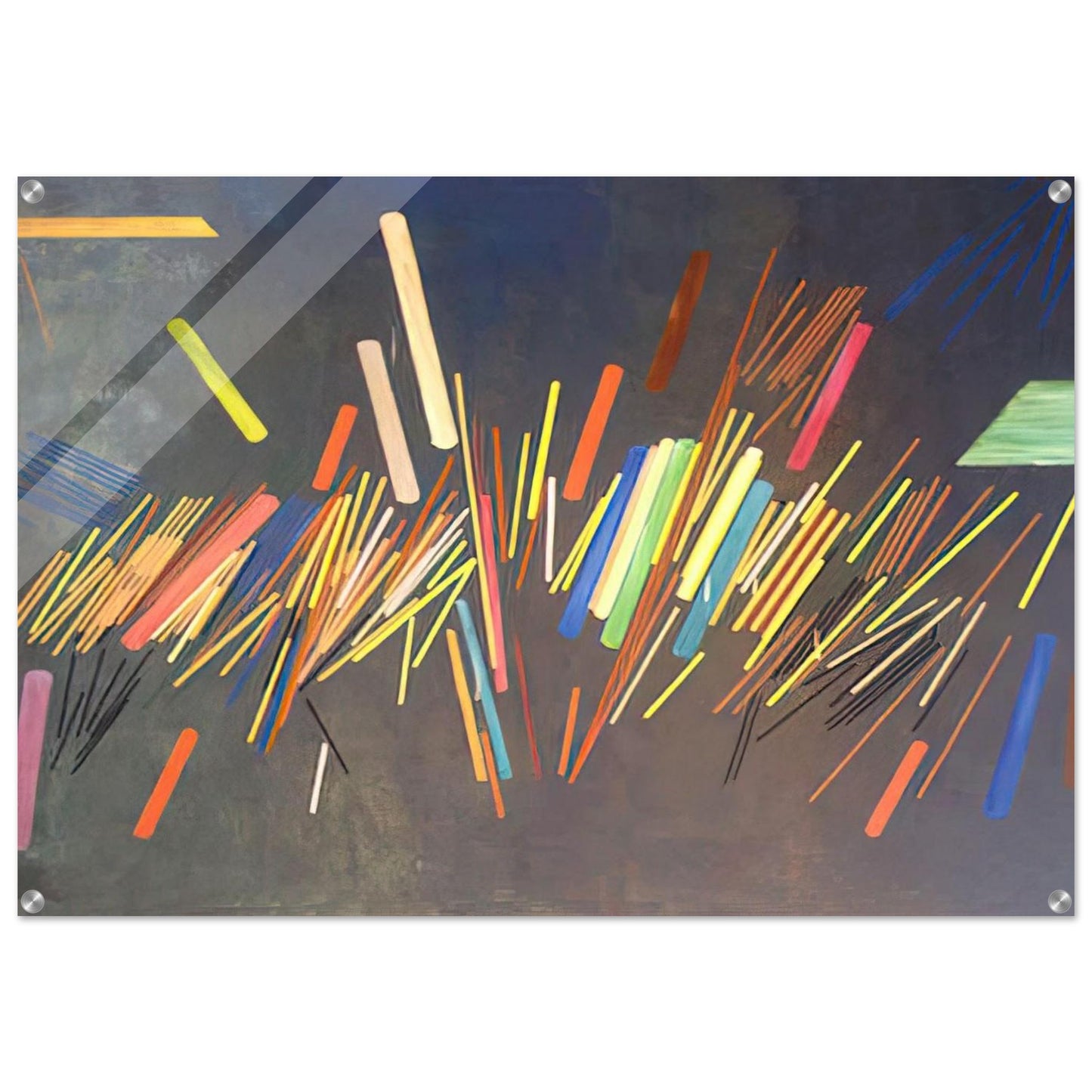 Green Line Painting - 1968 - Ronnie Landfield Acrylic Print - 70x100 cm / 28x40″ inches | Ronnie Landfield Wall Art | Ronnie Landfield Prints