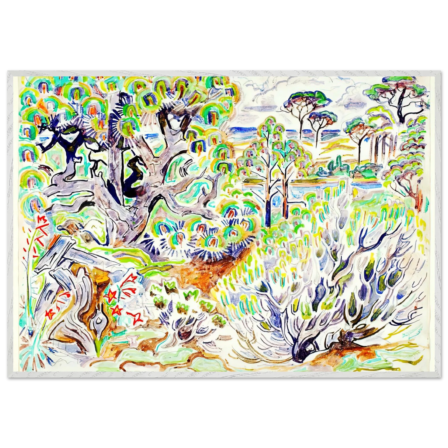 Walter Inglis Anderson - Walter Anderson Wall art - 50x70 cm / 20x28 Inches - Premium Wooden Framed Poster With Fine Art Paper - White frame