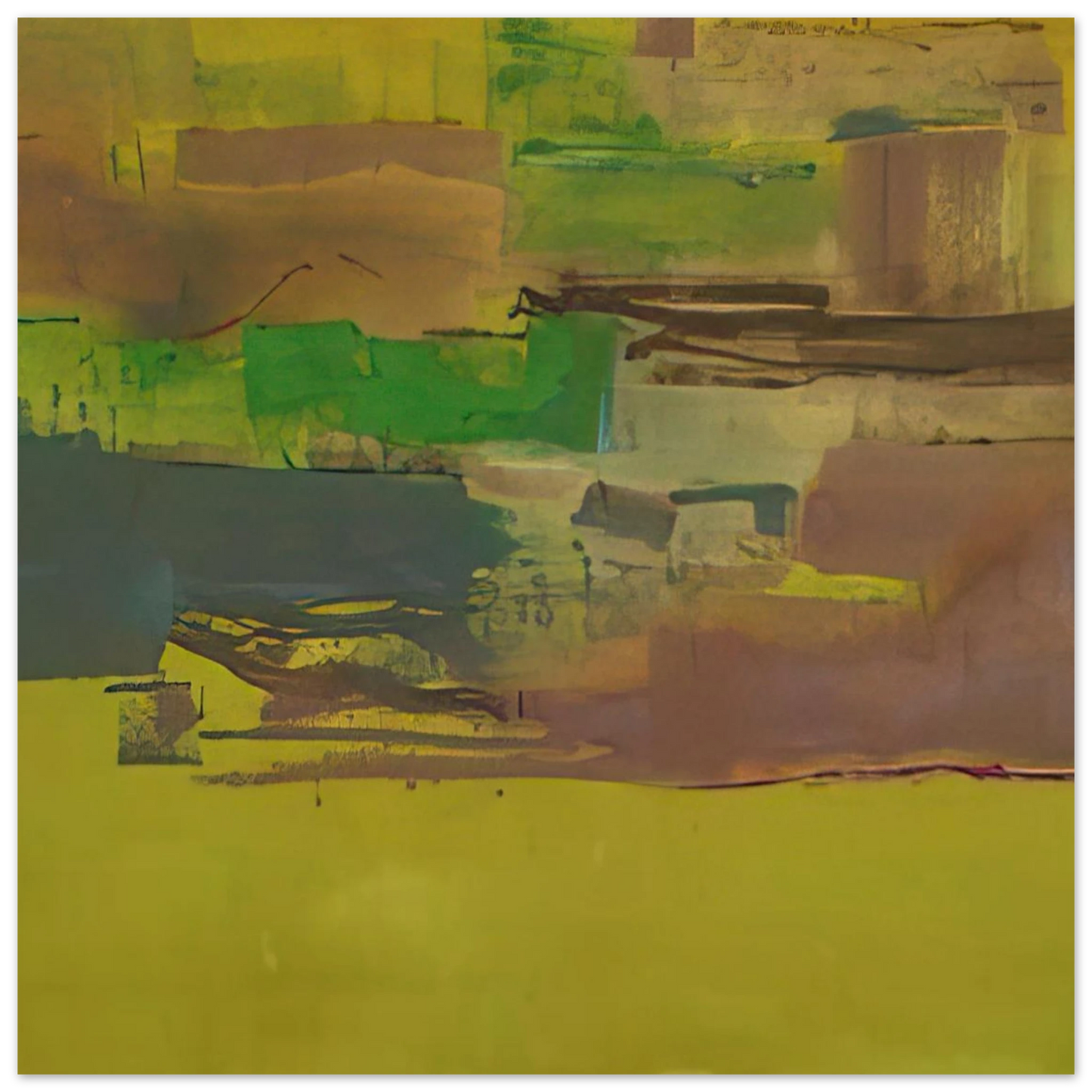 Helen Frankenthaler - August Deep - 1978 Wall art - 40x40 cm / 16x16 inches - Premium Wooden Framed Poster With Fine Art Paper - Black frame