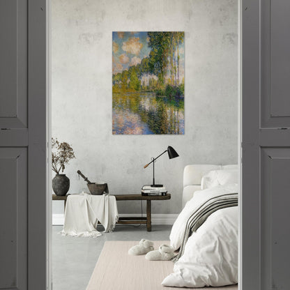 Poplars On The Banks Of The River Epte - claude monet Brushed Aluminum Print - 70x100 cm / 28x40 inches | claude monet Aluminum Print | claude monet Prints
