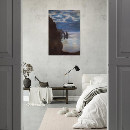 Etretat, the Needle Rock and Porte d'Aval - claude monet Brushed Aluminum Print - 70x100 cm / 28x40 inches | claude monet Aluminum Print | claude monet Prints