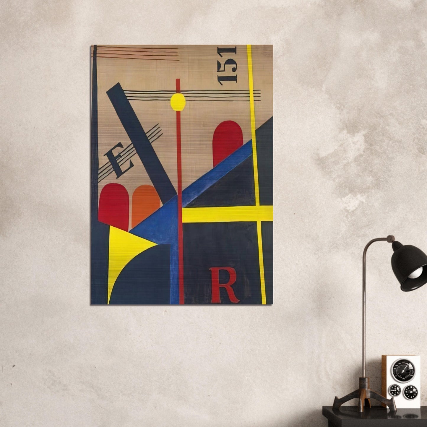 Large painting of the railroad - Laszlo Moholy-Nagy Brushed Aluminum Print - 70x100 cm / 28x40 inches | Laszlo Moholy-Nagy Aluminum Print | Laszlo Moholy-Nagy Prints