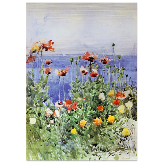 Poppies, Isles of Shoals 02 - Childe Hassam Brushed Aluminum Print - 70x100 cm / 28x40 inches | Childe Hassam Aluminum Print | Childe Hassam Prints