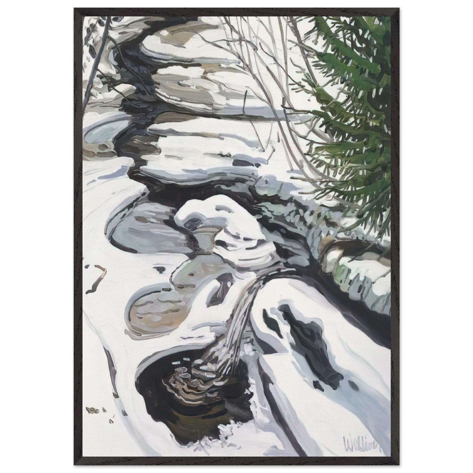 Study for Head of Passagassawaukeg - 1992 - Neil Welliver Framed Art Print – Black Wooden Frame - Default Title - -Framed Art Print