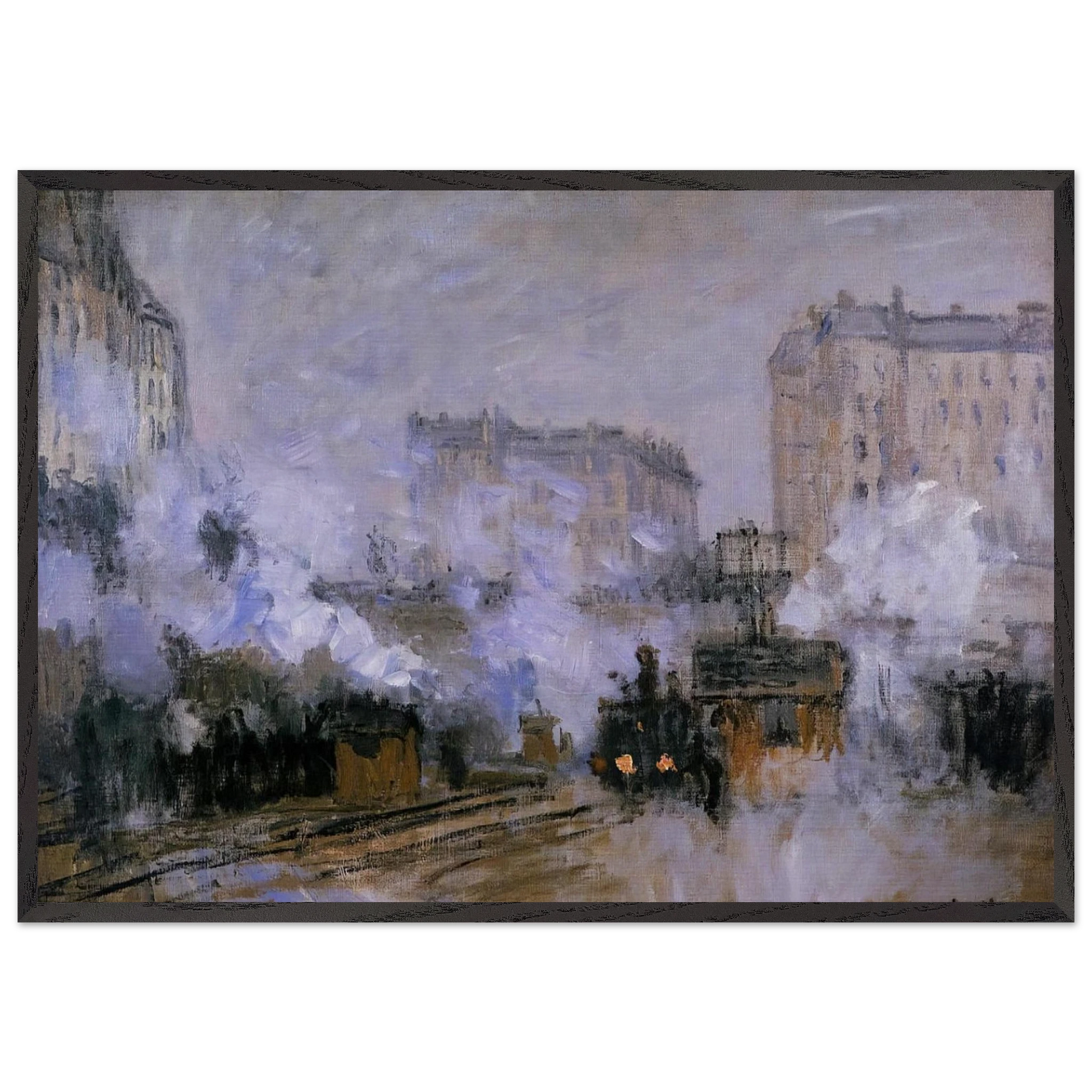 Saint-Lazare Station Arrival of a Train - claude monet Framed Art Print – Black Wooden Frame - Default Title - -Framed Art Print