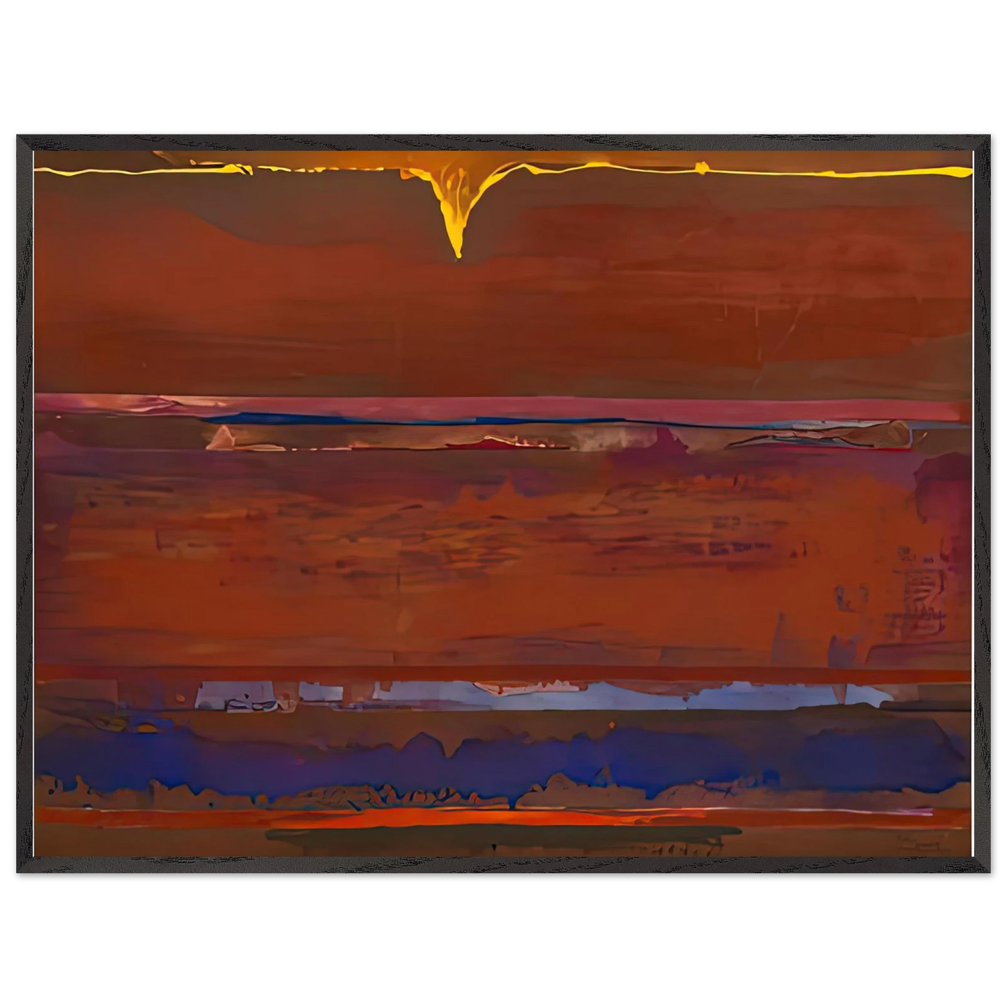 Helen Frankenthaler - Desert Pulse, 1991- Wall Art - 21x29.7 cm / 8x12" - Premium Wooden Framed Poster With Fine Art Paper - Wood frame