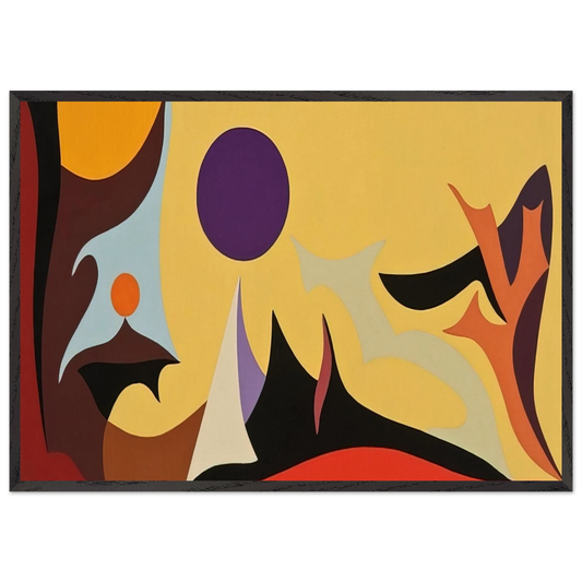 Yellow Landscape - 1953 - Karl Benjamin Framed Art Print – Black Wooden Frame - Default Title - -Framed Art Print