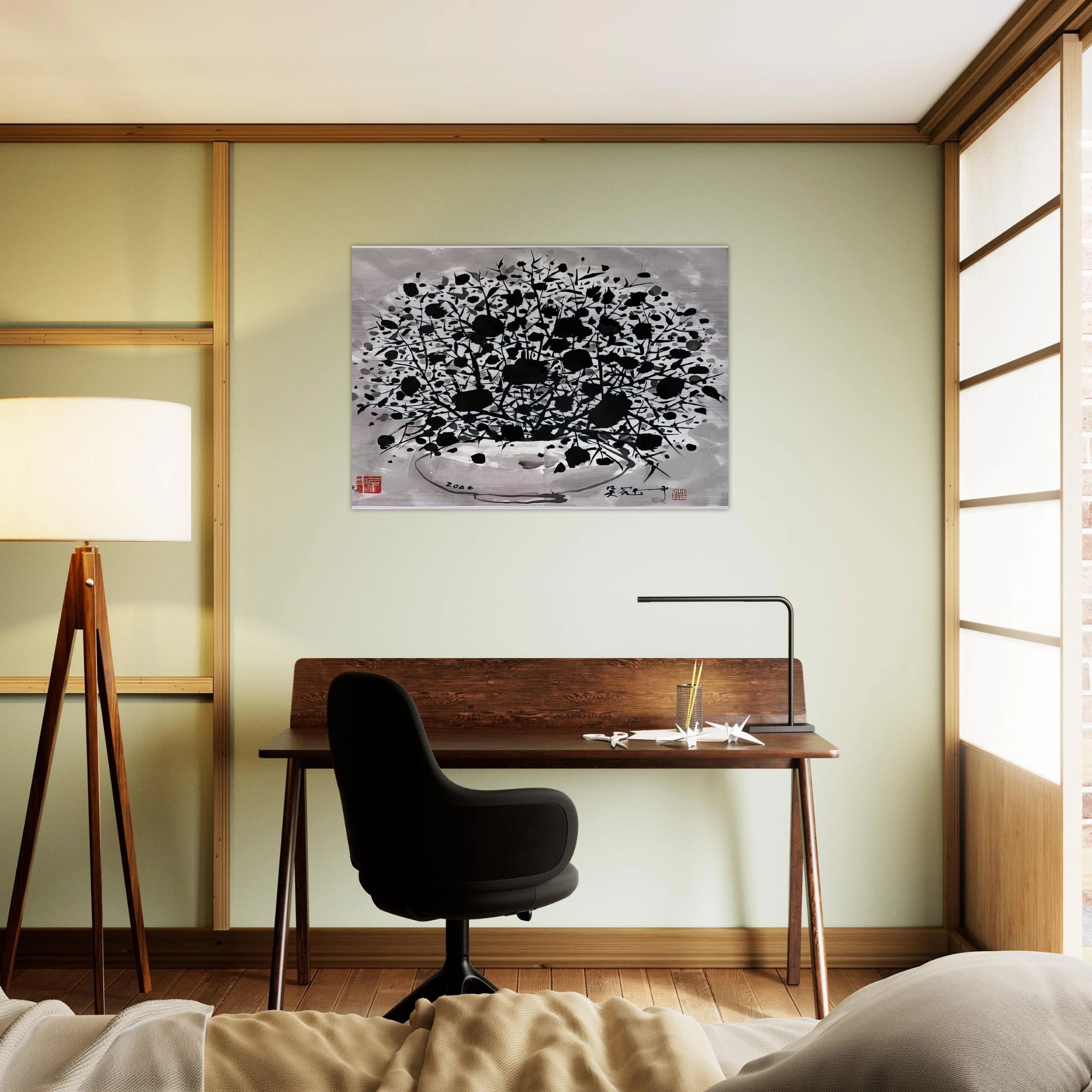 Flower - 2000 - Wu Guanzhong Brushed Aluminum Print - 70x100 cm / 28x40 inches | Wu Guanzhong Aluminum Print | Wu Guanzhong Prints