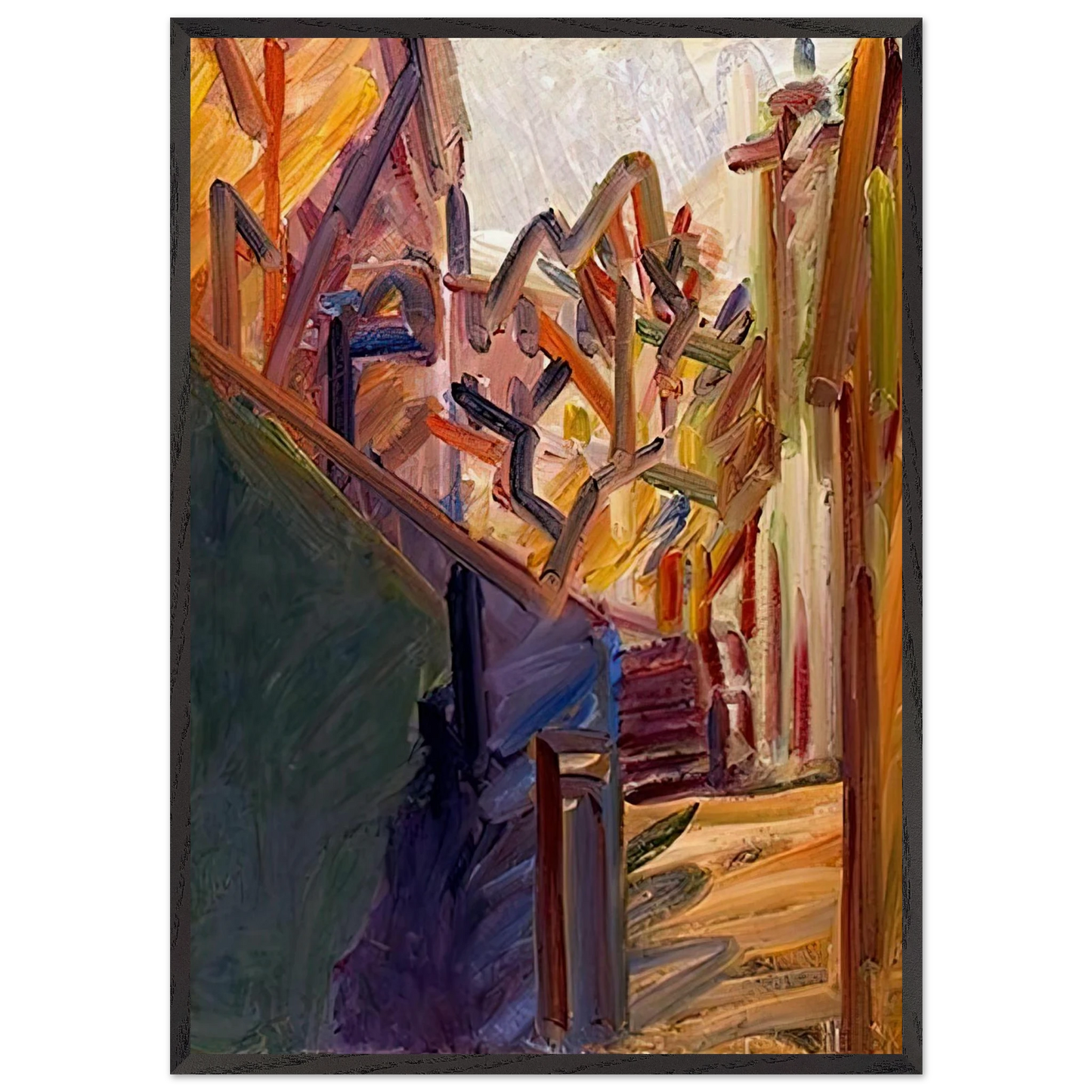 ALBERO DI FRONTE 1 - Frank Auerbach Framed Art Print – Black Wooden Frame - Default Title - -Framed Art Print