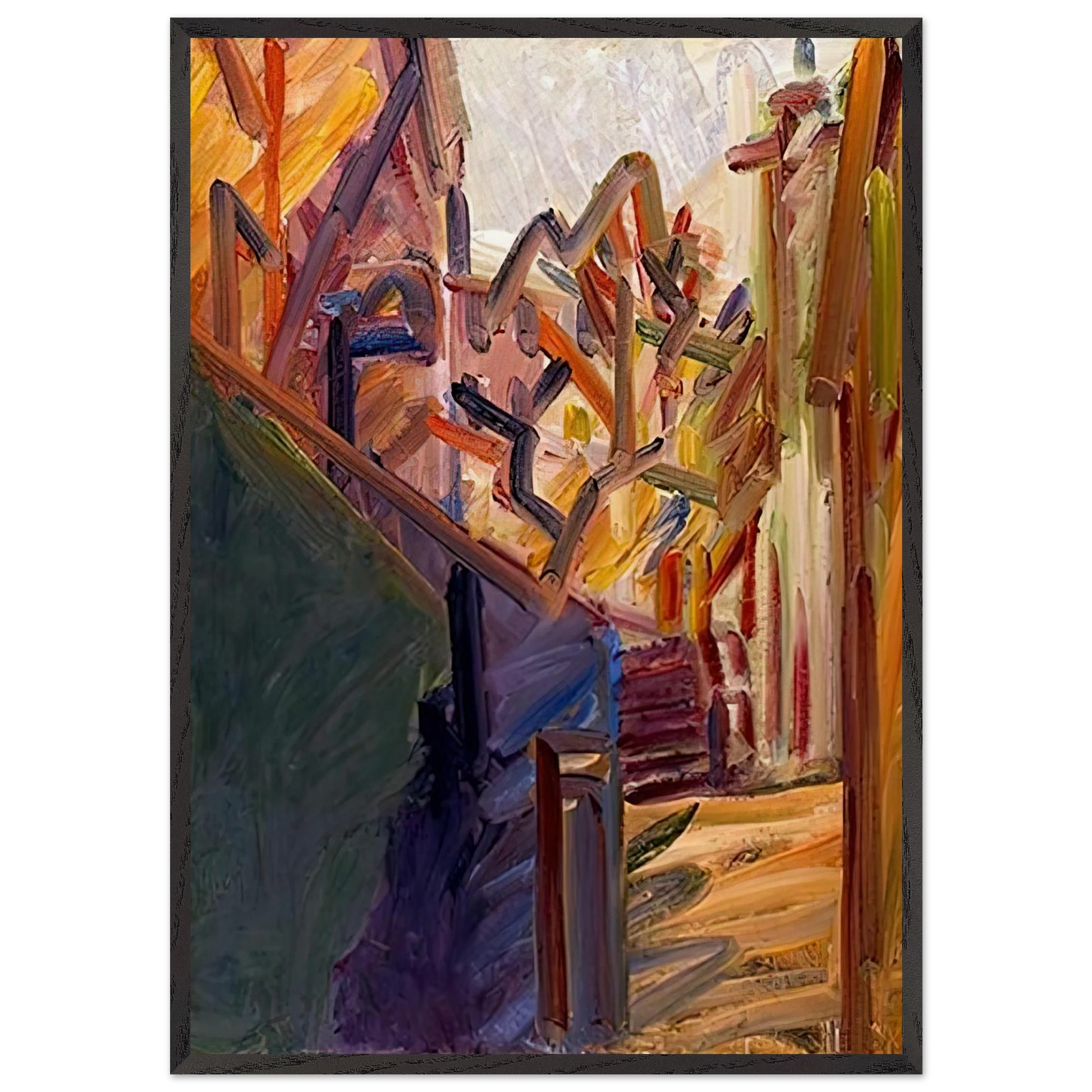 ALBERO DI FRONTE 1 - Frank Auerbach Framed Art Print – Black Wooden Frame - Default Title - -Framed Art Print