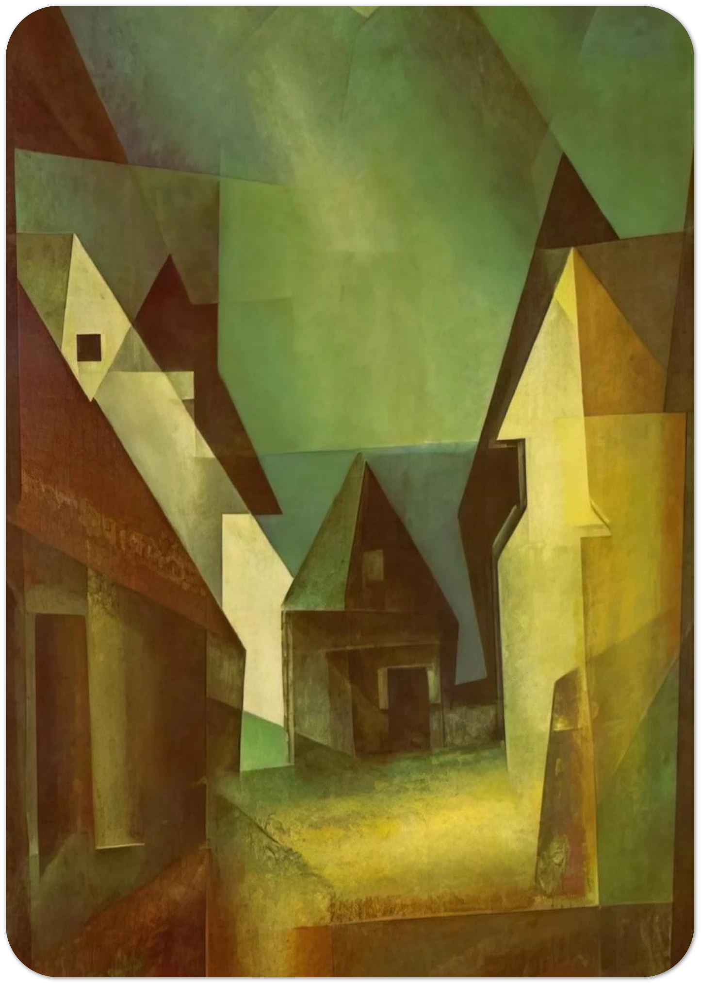 GABERNDORF II 1924 By Lyonel Feininger Pack of 10 Post Cards | Lyonel Feininger Post Cards | A6 (10.5 x 14.8 cm) - 4.1 x 5.8 inches